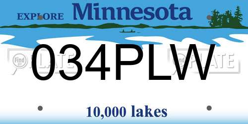 034PLW Minnesota License Plate