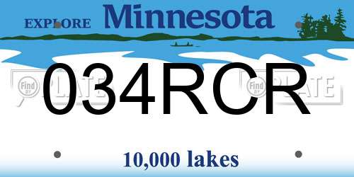 034RCR Minnesota License Plate