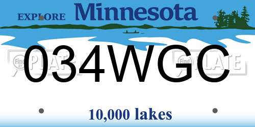034WGC Minnesota License Plate