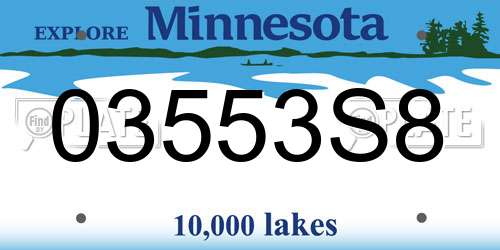 03553S8 Minnesota License Plate