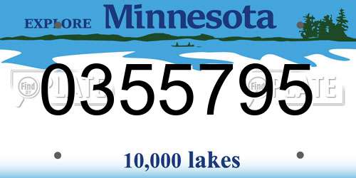 0355795 Minnesota License Plate