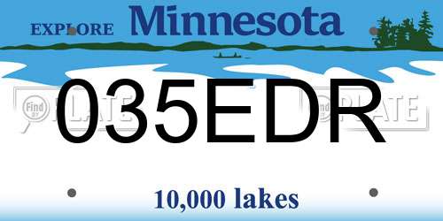 035EDR Minnesota License Plate