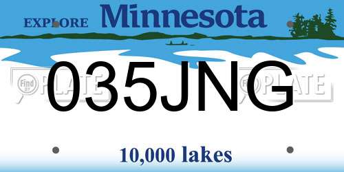 035JNG Minnesota License Plate