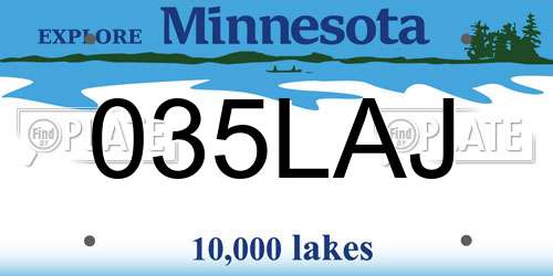 035LAJ Minnesota License Plate