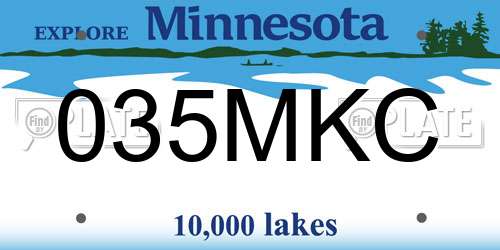 035MKC Minnesota License Plate