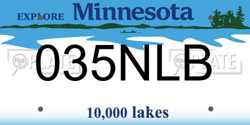 035NLB Minnesota License Plate