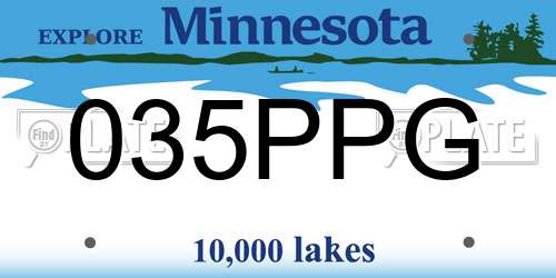 035PPG Minnesota License Plate