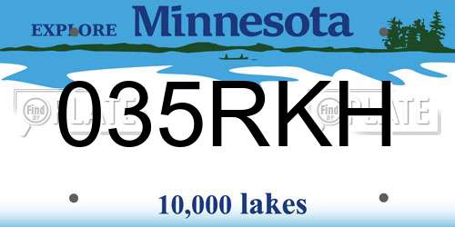 035RKH Minnesota License Plate