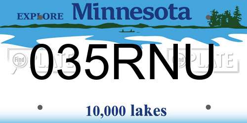035RNU Minnesota License Plate
