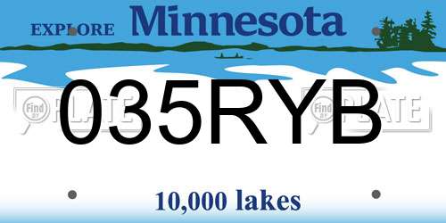035RYB Minnesota License Plate