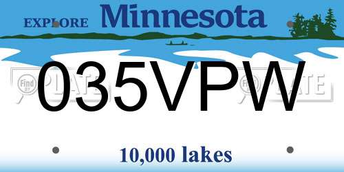 035VPW Minnesota License Plate