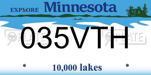 035VTH Minnesota License Plate