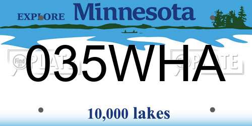035WHA Minnesota License Plate