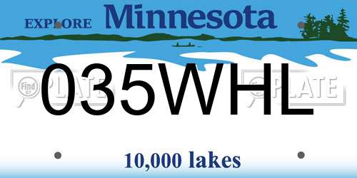 035WHL Minnesota License Plate