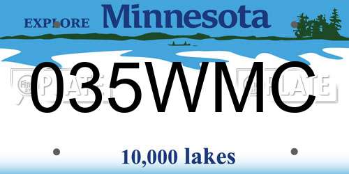 035WMC Minnesota License Plate