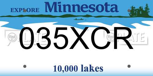 035XCR Minnesota License Plate