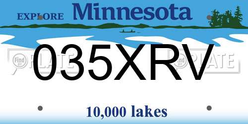 035XRV Minnesota License Plate