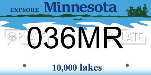 036MR Minnesota License Plate