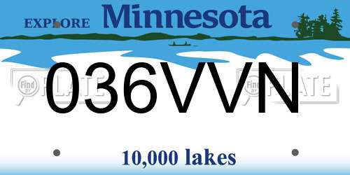 036VVN Minnesota License Plate