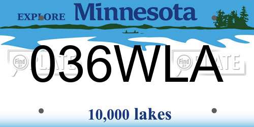 036WLA Minnesota License Plate