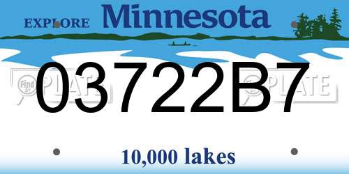 03722B7 Minnesota License Plate