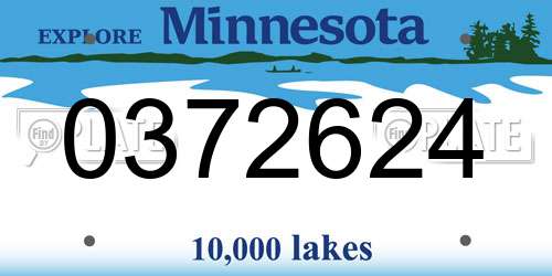 0372624 Minnesota License Plate