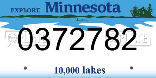 0372782 Minnesota License Plate