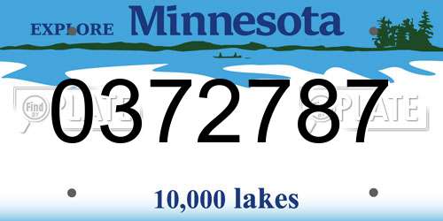 0372787 Minnesota License Plate
