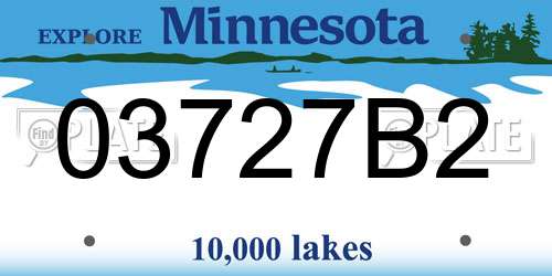03727B2 Minnesota License Plate