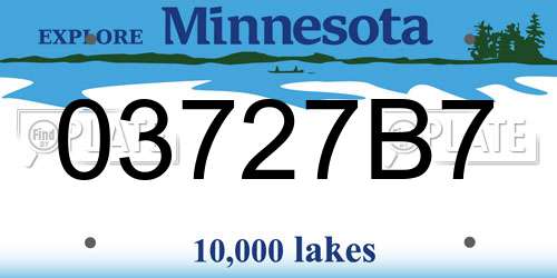 03727B7 Minnesota License Plate