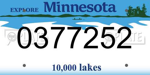 0377252 Minnesota License Plate