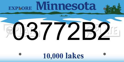 03772B2 Minnesota License Plate