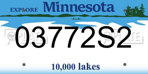 03772S2 Minnesota License Plate