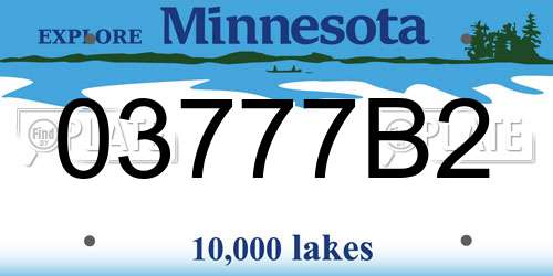 03777B2 Minnesota License Plate