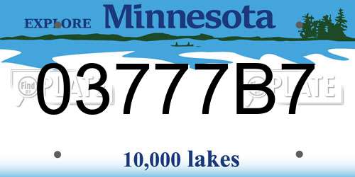 03777B7 Minnesota License Plate