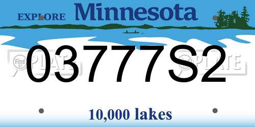 03777S2 Minnesota License Plate