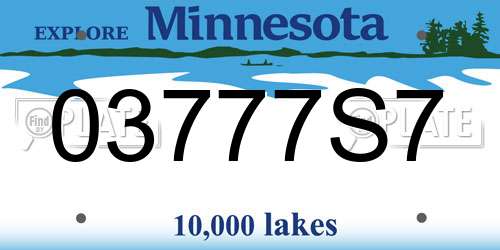 03777S7 Minnesota License Plate