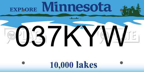 037KYW Minnesota License Plate