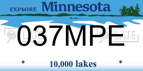 037MPE Minnesota License Plate