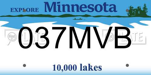 037MVB Minnesota License Plate