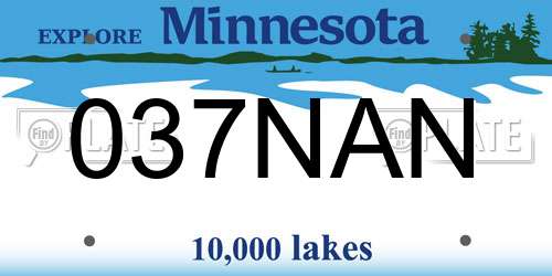 037NAN Minnesota License Plate