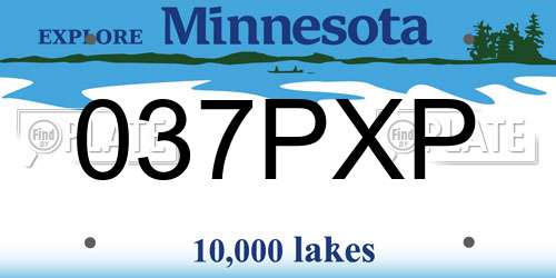 037PXP Minnesota License Plate