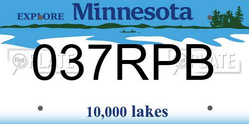 037RPB Minnesota License Plate