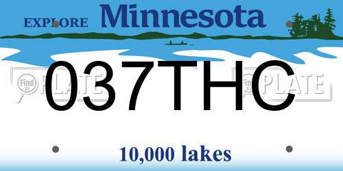 037THC Minnesota License Plate