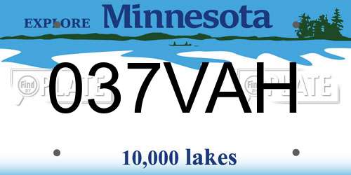 037VAH Minnesota License Plate