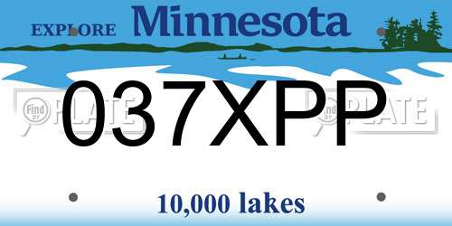 037XPP Minnesota License Plate