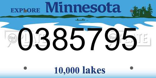 0385795 Minnesota License Plate