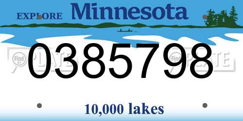 0385798 Minnesota License Plate