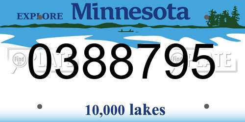 0388795 Minnesota License Plate