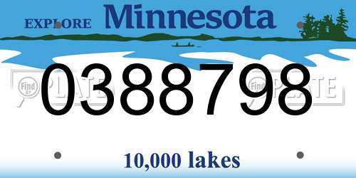 0388798 Minnesota License Plate